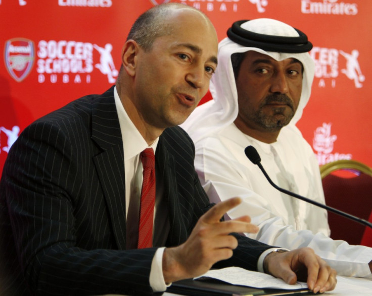 Arsenal Chief exective Gazidis (l) Emirates' CEO Sheikh Ahmed bin Saeed al Maktoum