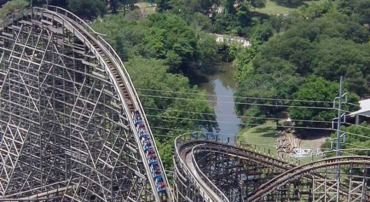 A section of the rollercoaster as Six Flags, Texas