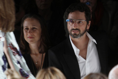 Google co-founder Sergei Brin wearing Google Glass at a New York catwalk show