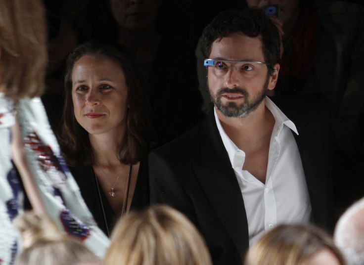 Google co-founder Sergei Brin wearing Google Glass at a New York catwalk show