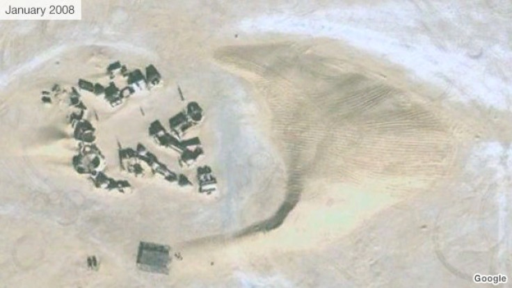 A giant dune encircles a Tunisian Star Wars set