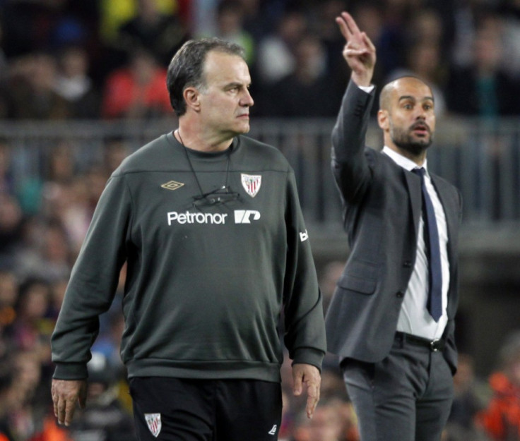 Marcelo Bielsa (L) and Pep Guardiola (R)