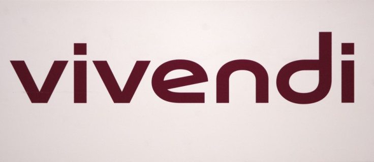 The logo of Vivendi is seen during the company's 2008 annual results presentation in Paris.