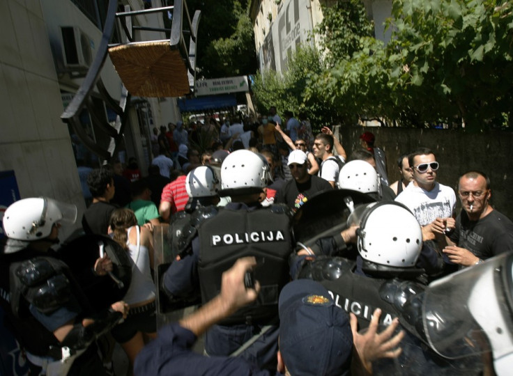 Police clashed with anti-gay protesters in Montenegro  as they tried to disrupt the county's first gay pride (Reuters)