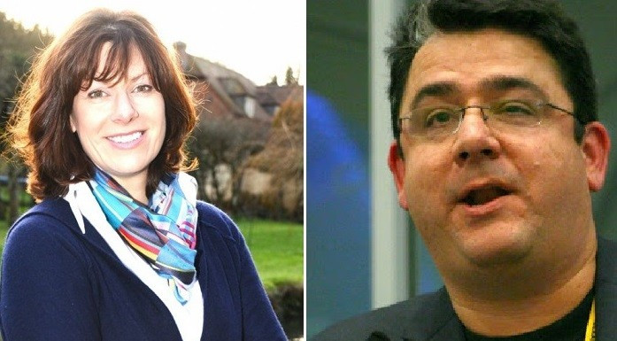 Claire Perry (l) and Paul Staines