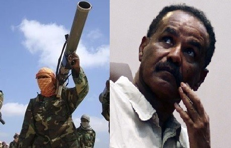 Al-Shabaab fighters and Eritran preident, Isaias Afwerki