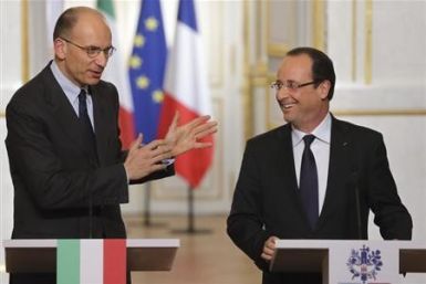 Italy's Enrico Letta with France's Francois Hollande earlier this month (Photo: Reuters)
