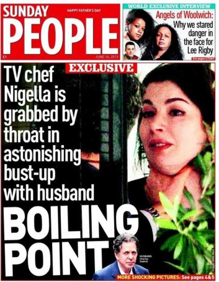 Saatchi has been widely criticised over the alleged choking incident/Sunday People
