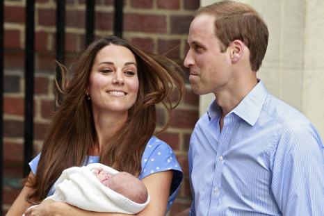 Prince, Prince and Princess? Newborn George with dad William and Kate (l)