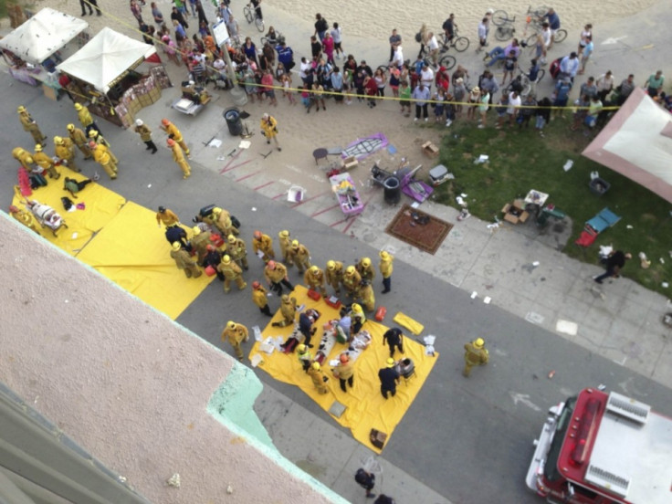 Emergency crews tend the injured at Venice beach, California