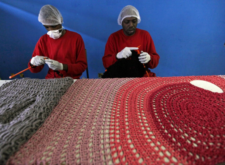 Prisoners knit clothing for Brazilian fashion designer Raquel Guimaraes in the Arisvaldo de Campos Pires maximum security penitentiary in Juiz de Fora, about 160 kilometres north of Rio de Janeiro. (Photo: REUTERS/Paulo Whitaker)