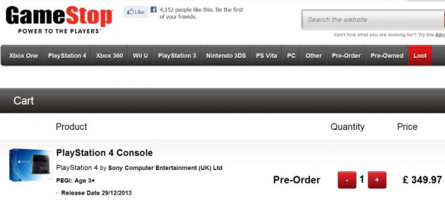 Game Stop Reveals Sony PlayStation 4 Release Date (Credit: www.gamestop.co.uk) Game Stop Reveals Sony PlayStation 4 Release Date (Credit: www.gamestop.co.uk)