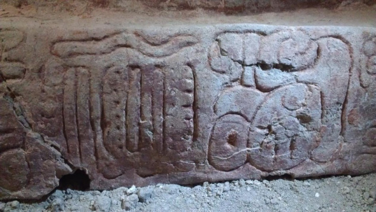 The frieze carries inscriptions of Classic Mayan cities of Naranjo and Tikal. (Photo: Estrada-Belli/© Holmul Archaeological Project)