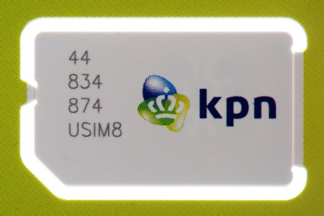 A sim card by Dutch telecoms group KPN is seen in Haarlem