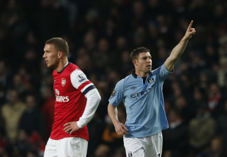 James Milner (R) and Lukas Podolski