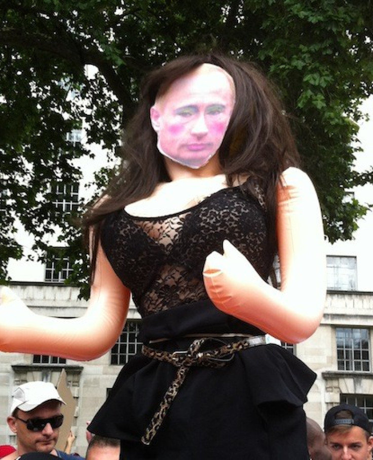 Anti-Putin sentiments ran high at the London protest. (Angela Clerkin)