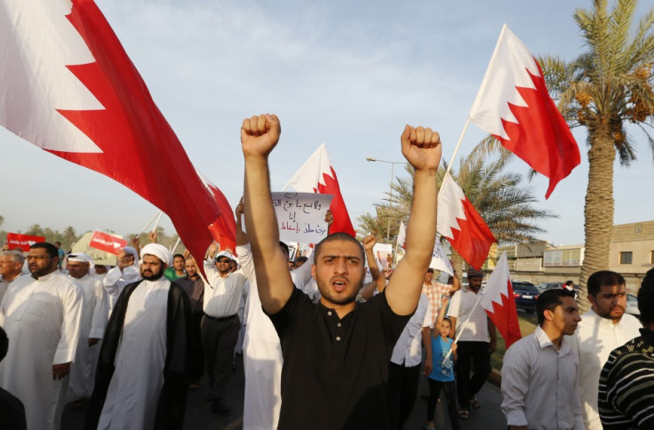 Anti-government demonstrators at a rally organised by Bahrain's main opposition group, Al Wefaq (Reuters)