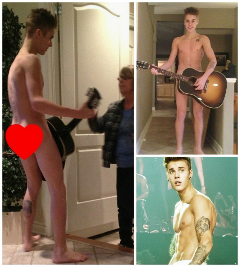 Naked Justin Bieber With Guitar