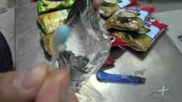 The women were found with more than 11kg of cocaine hidden in food packages
