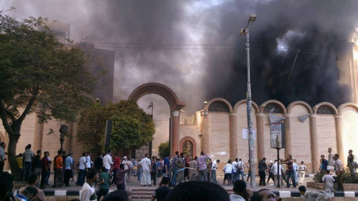 Sohag St George church attacked by Morsi supporters Sohag St George church attacked by Morsi supporters