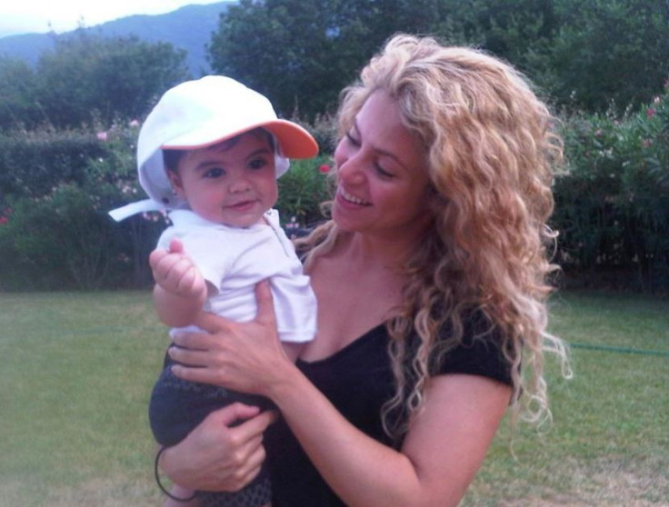Shakira with baby Milan