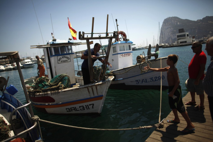 Spanish fishermen near Gibraltar