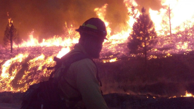 Firefighter tackles Idaho blaze