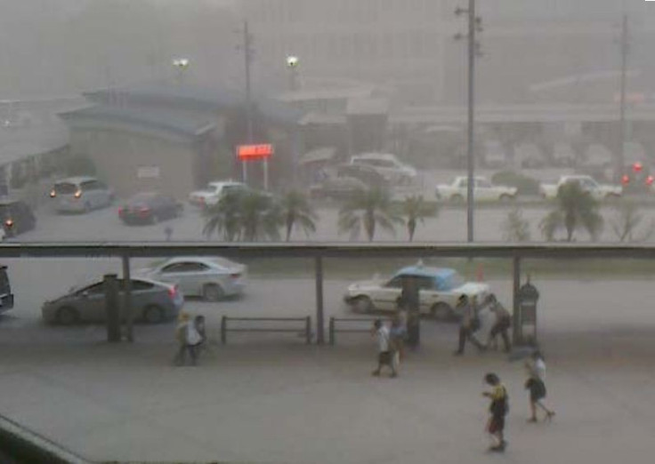 Volcanic ash fall happens at Kagoshima Chuo Station following eruption of Sakurajima volcano in Japan on 18 August, 2013. (Photo: Kagoshima Local Meteorological Observatory)