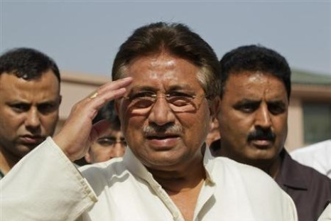 Pervez Musharraf salutes as he arrived in the court on Tuesday