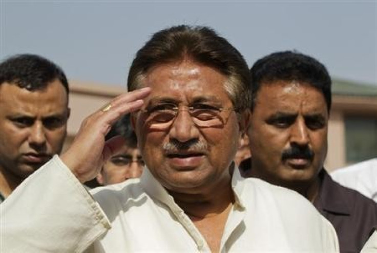 Pervez Musharraf salutes as he arrived in the court on Tuesday