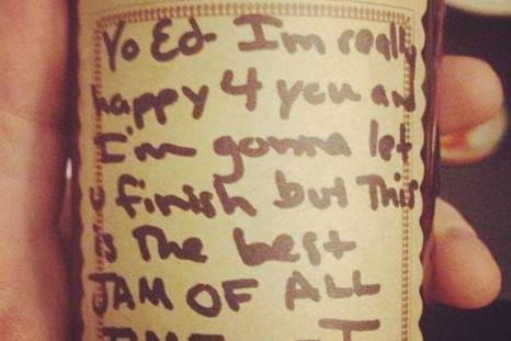 Taylor Swift mocks Kanye West in jam note to Ed Sheeran