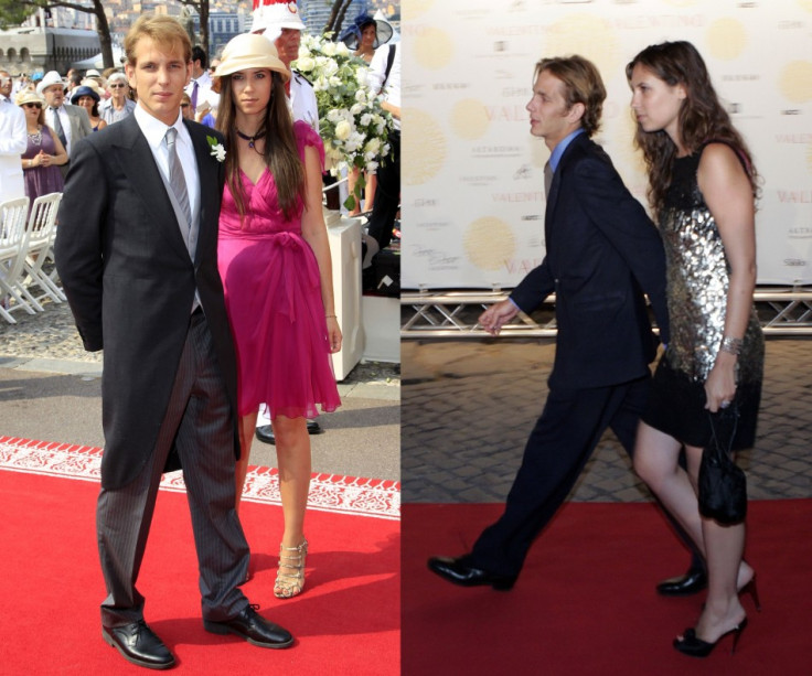 Andrea Casiraghi and Tatiana Santodomingo pictured (Left) on the wedding day of Monaco's Prince Albert II and Princess Charlene in 2011; they arrive (Right) for Valentino's party at the Temple of Venus in Rome July 6, 2007. After being together for more t