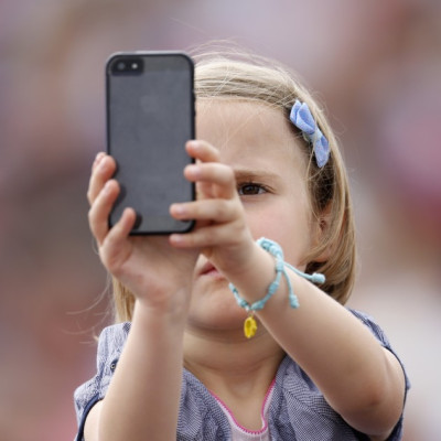 Child using phone