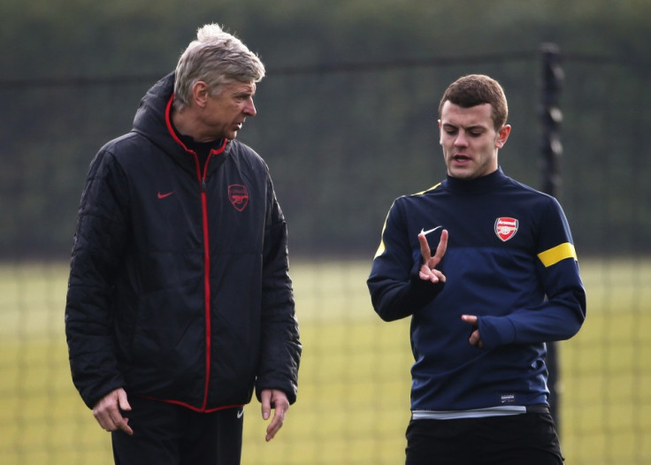 Arsene Wenger (L) and Jack Wilshere