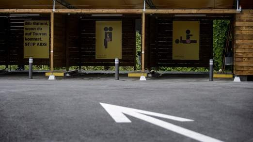 Sex boxes in Zurich, complete with un-sexy signage