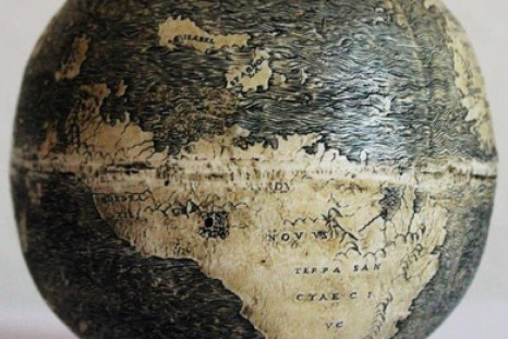 The oldest known globe, carved on ostrich eggs, dates back to early 1500s and shows North America as a group of fragmented islands. (Photo: Washington Map Society)