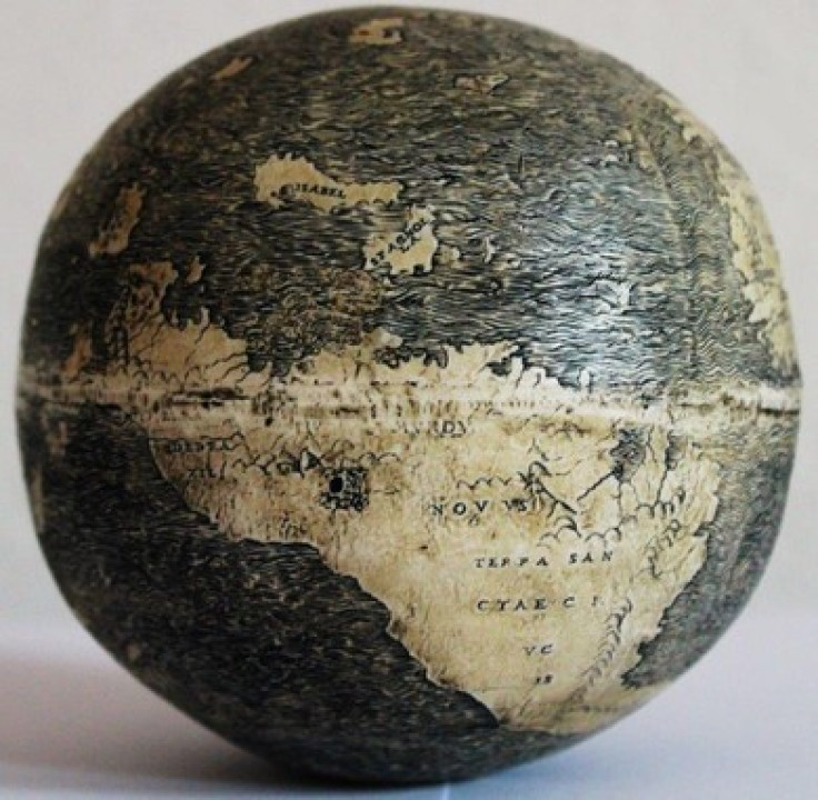 The oldest known globe, carved on ostrich eggs, dates back to early 1500s and shows North America as a group of fragmented islands. (Photo: Washington Map Society)