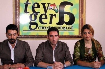 Kurdistan Youth Movement Association founders Serhat Mérdînî (left), Roger Çager and Basra Şık