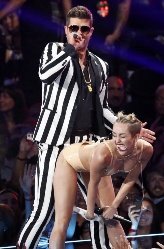 Miley Cyrus and Robin Thicke