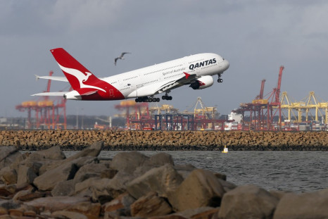 A Qantas plane A380 takes off from Kingsford Smith International airport in Sydney. (Reuters)