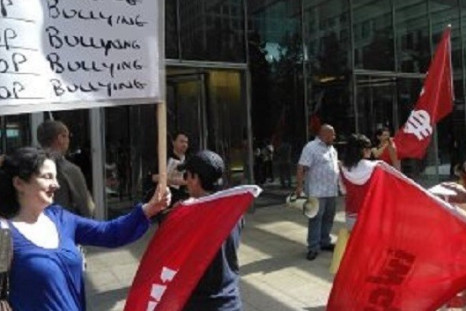 Cleaners protest at Clifford Chance against conditions at Mitie PIC: @DomGover