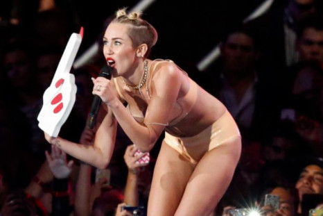 Singer Miley Cyrus performs "Blurred Lines" during the 2013 MTV Video Music Awards in New York August 25, 2013.