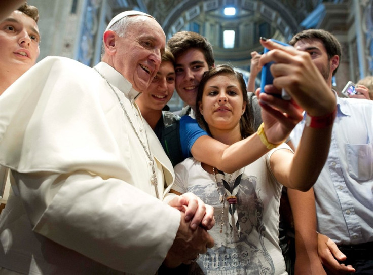 Pope Francis poses for the first papal selfie. (Facebook)