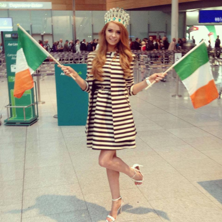 Miss Ireland 2013, Aoife Walsh, poses at airport as she heads to Indonesia to take part in Miss World 2013 pageant. The 63rd annual contest officially began in Bali with the arrival of contestants on 2 September. The finale will be held on 28 September. (