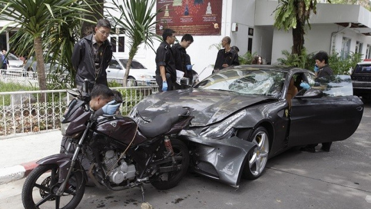 Police say Yoovidhaya hit a police officer with his Ferrari, then dragged the body for several metres before driving away (Reuters)