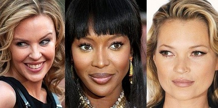 Kate Moss, Naomi Campbell and Kylie Minogue
