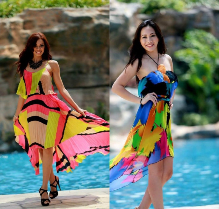 Miss World US Virgin Islands 2013, Petra Cabrera (L) and Miss World Guam 2013, Camarin Mendiola (Photo: Miss World/Facebook)