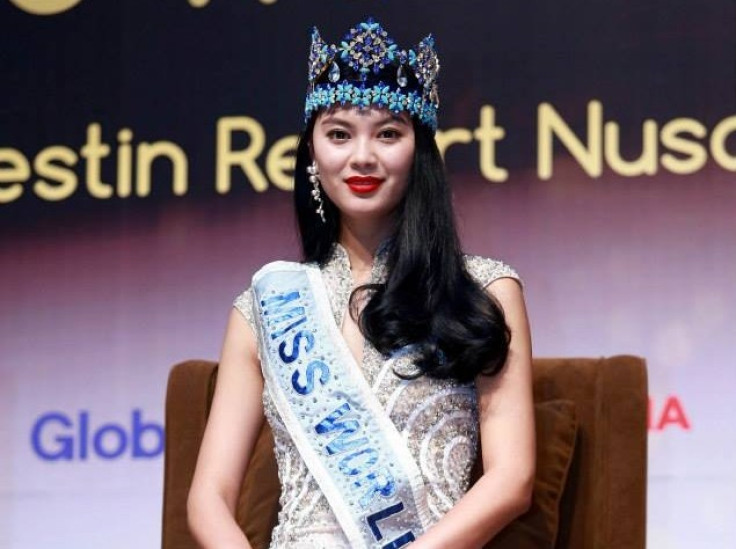 Miss World 2012, Wenxia Yu of China, takes part in a press conference on the eve of the opening ceremony of Miss World 2013 at The Westin Inn, Nusa Dua, Bali, Indonesia on 7 September. (Photo: Miss World/Facebook)