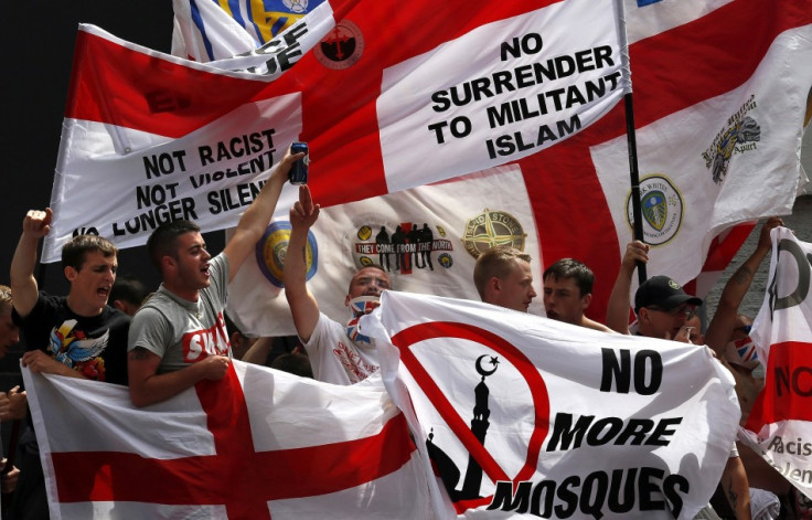 EDL supporters at a rally in Birmingham earlier this year.