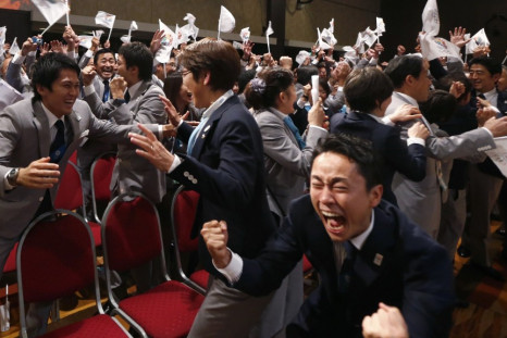 Japan's Olympic bid committe celebrated Tokyo being announced as host of the 2020 games.